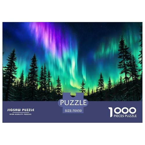 Aurora Wald 1000 Teile Puzzle Für Erwachsene Und Kinder interessant Impossible Puzzle Geschicklichkeitsspiel Weihnachtspuzzle 70x50cm/1000pcs von PHQAZWSXE