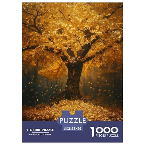 Autumn Baum Landschaft Puzzle 1000 Teile Für Erwachsene Und Kinder interessant Impossible Puzzle Clevere Rätsel Weihnachtspuzzle 38x26cm/1000pcs von PHQAZWSXE