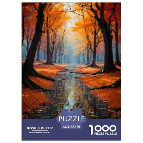 Autumn Wald 1000 Teile Puzzle Für Erwachsene Und Kinder interessant Erwachsenenpuzzle Clevere Rätsel Weihnachtspuzzle 38x26cm/1000pcs von PHQAZWSXE