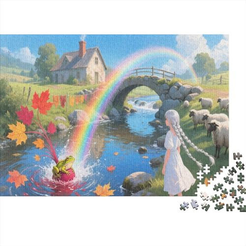Bach 1000 Teile Puzzle Für Erwachsene Rainbow and Bach Impossible Puzzle Clevere Rätsel Weihnachtspuzzle 1000pcs (75x50cm) von PHQAZWSXE