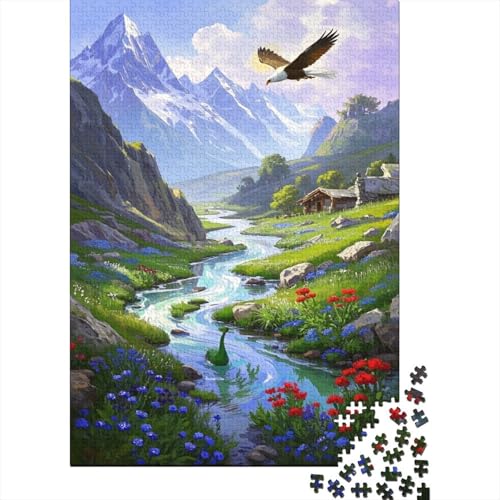 Bach 1000 Teile Puzzle Für Erwachsene Und Kinder Mountain Bach Erwachsenenpuzzle Geschicklichkeitsspiel Geschenk 1000pcs (75x50cm) von PHQAZWSXE