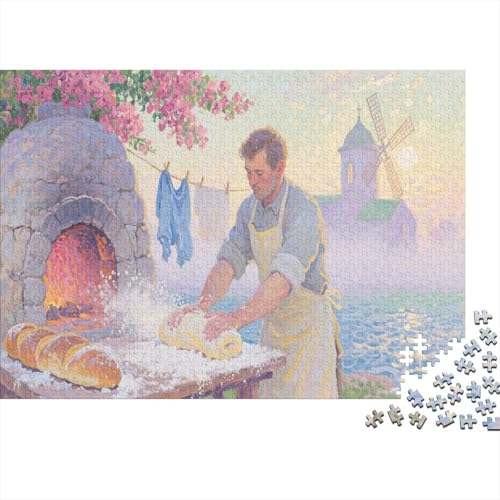 Bäckerei Puzzle 1000 Teile Für Erwachsene Gebäckerkoch Impossible Puzzle Clevere Rätsel Weihnachtspuzzle 1000pcs (75x50cm) von PHQAZWSXE