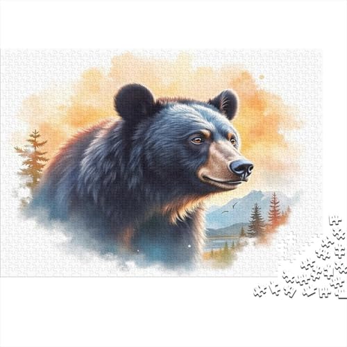 Bären 1000 Teile Puzzle Für Erwachsene Tiere Erwachsenenpuzzle Geschicklichkeitsspiel Geschenk 1000pcs (75x50cm) von PHQAZWSXE