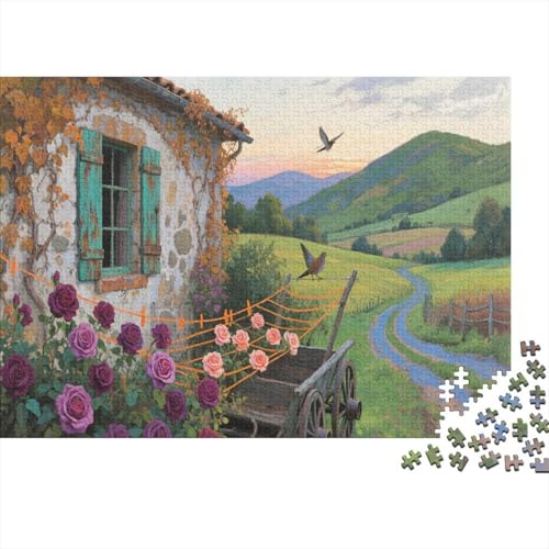 Bauernhaus Puzzle 1000 Teile Für Erwachsene Vogels and Bauernhauss Impossible Puzzle Geschicklichkeitsspiel Weihnachtspuzzle 1000pcs (75x50cm) von PHQAZWSXE