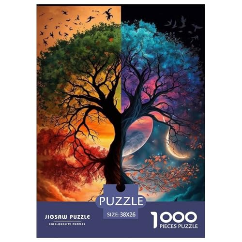 Baum des Lebens 1000 Teile Puzzle Für Erwachsene Und Kinder interessant Impossible Puzzle Geschicklichkeitsspiel Weihnachtspuzzle 38x26cm/1000pcs von PHQAZWSXE