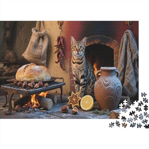 Bengal Katze Puzzle 1000 Teile Für Die Ganze Familie Tier Impossible Puzzle Geschicklichkeitsspiel GescHennek 1000pcs (75x50cm) von PHQAZWSXE