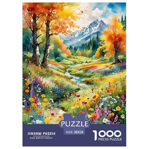 Berg Wald Puzzle 1000 Teile Für Erwachsene Und Kinder interessant Impossible Puzzle Geschicklichkeitsspiel Geschenk 38x26cm/1000pcs von PHQAZWSXE