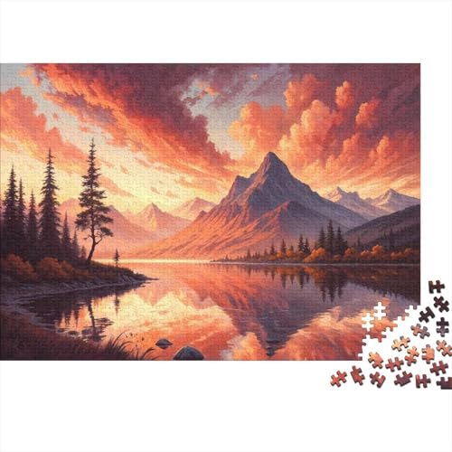 Bergsee Puzzle 1000 Teile Für Erwachsene Und Kinder interessant Erwachsenenpuzzle Clevere Rätsel Weihnachtspuzzle 1000pcs (75x50cm) von PHQAZWSXE