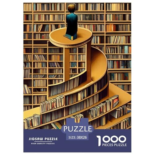 Bibliothek Puzzle 1000 Teile Für Erwachsene interessant Erwachsenenpuzzle Geschicklichkeitsspiel Weihnachtspuzzle 38x26cm/1000pcs von PHQAZWSXE