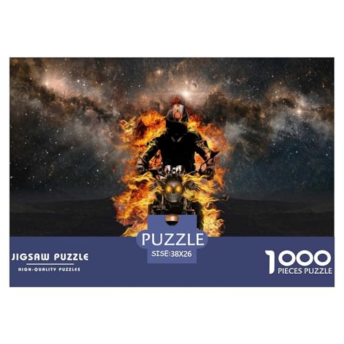 Biker 1000 Teile Puzzle Für Erwachsene Und Kinder interessant Impossible Puzzle Clevere Rätsel Weihnachtspuzzle 38x26cm/1000pcs von PHQAZWSXE