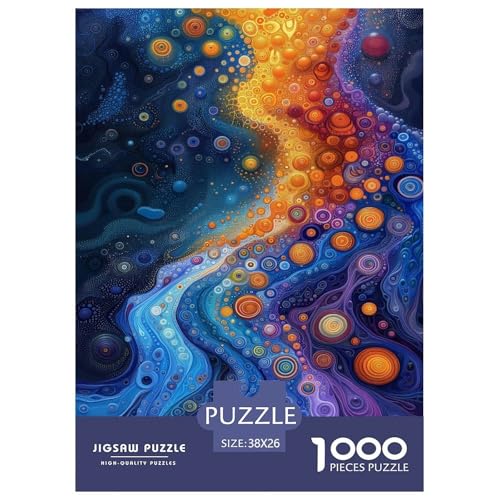 Blau Orange fließende Flüssigkeit 1000 Teile Puzzle Für Die Ganze Familie interessant Impossible Puzzle Clevere Rätsel Geschenk 38x26cm/1000pcs von PHQAZWSXE