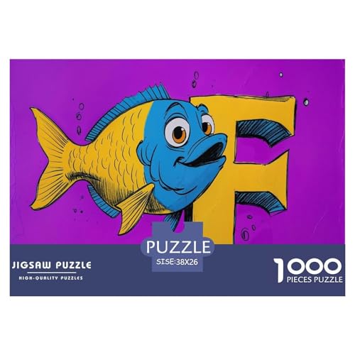 Blaue Gelbe Croaker 1000 Teile Puzzle Für Erwachsene persönlich Impossible Puzzle Clevere Rätsel Geschenk 38x26cm/1000pcs von PHQAZWSXE