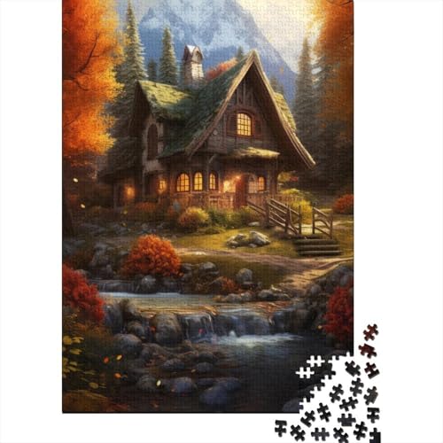 Blockhaus Puzzle 1000 Teile Für Die Ganze Familie Nachtblockhaus Impossible Puzzle Clevere Rätsel Geschenk 1000pcs (75x50cm) von PHQAZWSXE