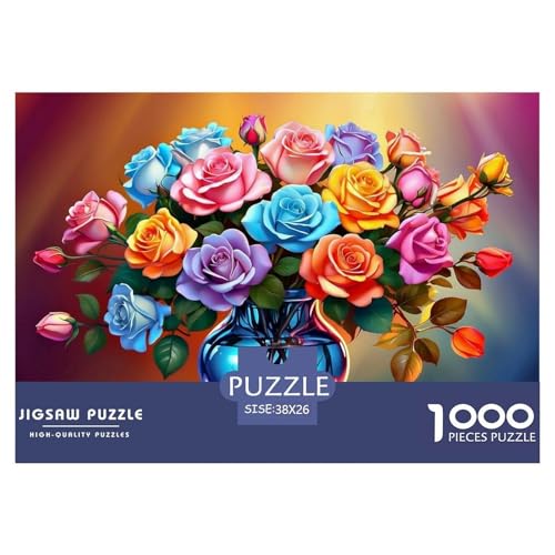 Blumen Puzzle 1000 Teile Für Die Ganze Familie persönlich Erwachsenenpuzzle Geschicklichkeitsspiel Geschenk 38x26cm/1000pcs von PHQAZWSXE