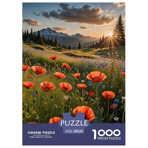 Blumens 1000 Teile Puzzle Für Erwachsene interessant Erwachsenenpuzzle Geschicklichkeitsspiel GescHühnerk 38x26cm/1000pcs von PHQAZWSXE