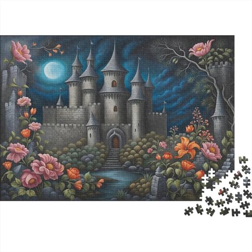 Blumens and Schloss 1000 Teile Puzzle Für Die Ganze Familie interessant Erwachsenenpuzzle Geschicklichkeitsspiel Geschenk 1000pcs (75x50cm) von PHQAZWSXE