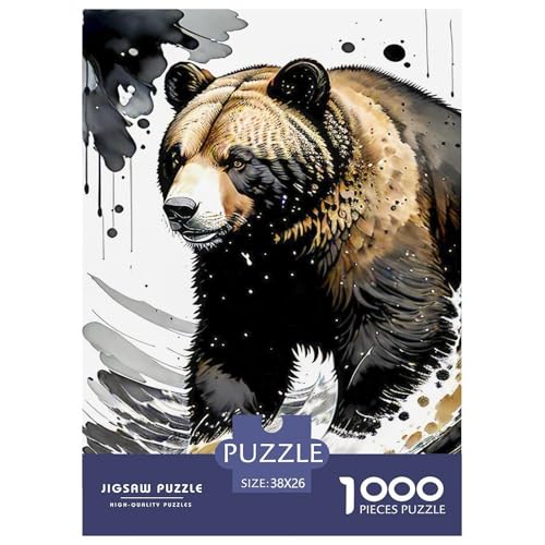 Brown Bären Puzzle 1000 Teile Für Die Ganze Familie Tiere Impossible Puzzle Clevere Rätsel Weihnachtspuzzle 38x26cm/1000pcs von PHQAZWSXE