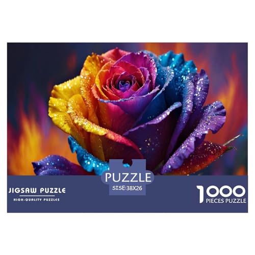 Bunte Rosen Puzzle 1000 Teile Für Die Ganze Familie persönlich Impossible Puzzle Clevere Rätsel Weihnachtspuzzle 38x26cm/1000pcs von PHQAZWSXE