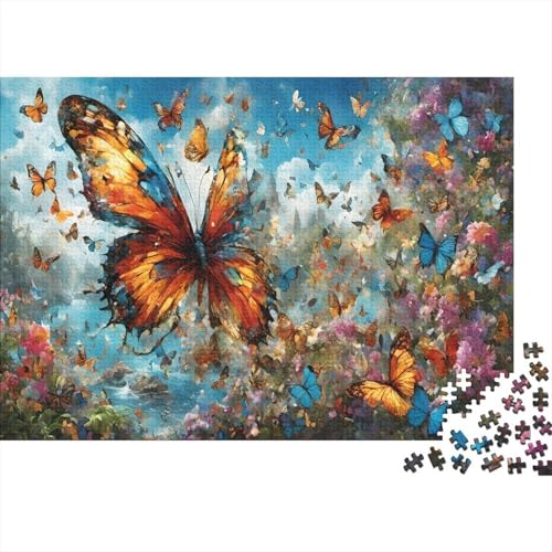 Bunte Schmetterlinge Puzzle 1000 Teile Für Erwachsene Und Kinder interessant Impossible Puzzle Geschicklichkeitsspiel Geschenk 1000pcs (75x50cm) von PHQAZWSXE