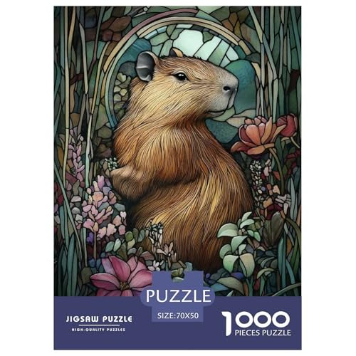 Capybara 1000 Teile Puzzle Für Erwachsene Tier Impossible Puzzle Geschicklichkeitsspiel Weihnachtspuzzle 70x50cm/1000pcs von PHQAZWSXE