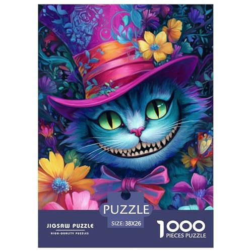 Cheshire Katze 1000 Teile Puzzle Für Erwachsene interessant Impossible Puzzle Clevere Rätsel Geschenk 38x26cm/1000pcs von PHQAZWSXE