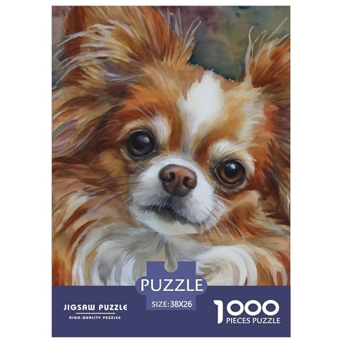 Chihuahua Hund Puzzle 1000 Teile Für Erwachsene Und Kinder Tier Impossible Puzzle Clevere Rätsel Geschenk 38x26cm/1000pcs von PHQAZWSXE