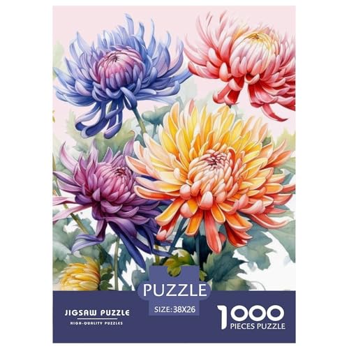 Chrysanthemen 1000 Teile Puzzle Für Erwachsene Und Kinder interessant Erwachsenenpuzzle Clevere Rätsel Geschenk 38x26cm/1000pcs von PHQAZWSXE