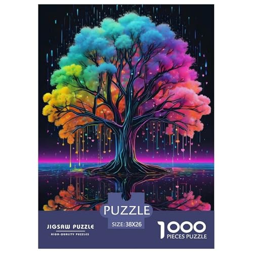 Colorful Baums 1000 Teile Puzzle Für Erwachsene interessant Erwachsenenpuzzle Geschicklichkeitsspiel Geschenk 38x26cm/1000pcs von PHQAZWSXE