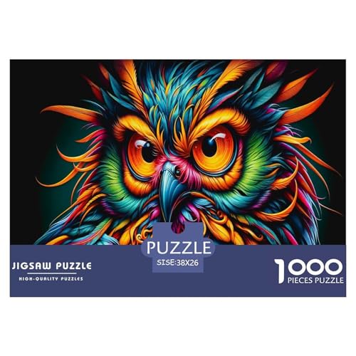 Colorful Eule Puzzle 1000 Teile Für Erwachsene Und Kinder Tiere Erwachsenenpuzzle Geschicklichkeitsspiel Weihnachtspuzzle 38x26cm/1000pcs von PHQAZWSXE