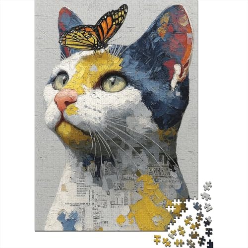 Cute Katze Puzzle 1000 Teile Für Erwachsene Und Kinder Tier Impossible Puzzle Geschicklichkeitsspiel Geschenk 1000pcs (75x50cm) von PHQAZWSXE