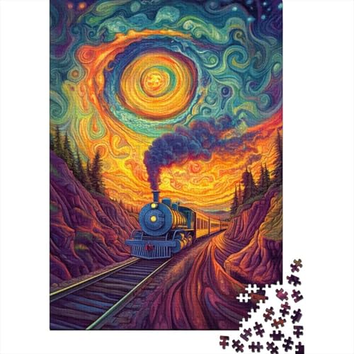 Dampfzug Puzzle 1000 Teile Für Erwachsene Und Kinder interessant Impossible Puzzle Geschicklichkeitsspiel Geschenk 1000pcs (75x50cm) von PHQAZWSXE