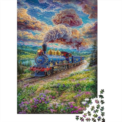 Dampfzug Puzzle 1000 Teile Für Erwachsene interessant Erwachsenenpuzzle Geschicklichkeitsspiel Geschenk 1000pcs (75x50cm) von PHQAZWSXE