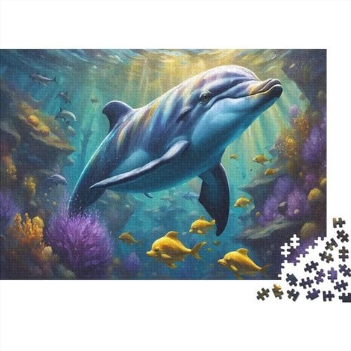 Delphin 1000 Teile Puzzle Für Die Ganze Familie Tiere Impossible Puzzle Geschicklichkeitsspiel Geschenk 1000pcs (75x50cm) von PHQAZWSXE