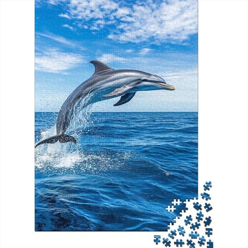 Delphin Puzzle 1000 Teile Für Die Ganze Familie Tier Erwachsenenpuzzle Geschicklichkeitsspiel Weihnachtspuzzle 1000pcs (75x50cm) von PHQAZWSXE