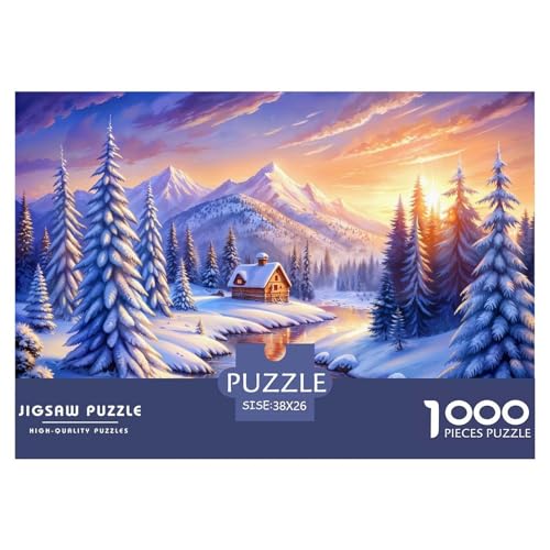 Der Winterlandschaft 1000 Teile Puzzle Für Erwachsene Und Kinder interessant Impossible Puzzle Clevere Rätsel Geschenk 38x26cm/1000pcs von PHQAZWSXE
