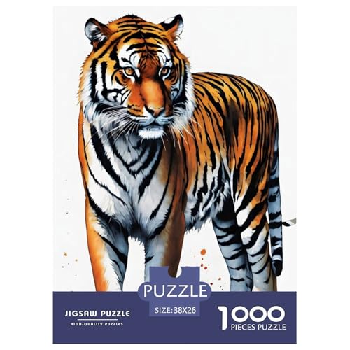 Der dominierende Tiger 1000 Teile Puzzle Für Erwachsene Und Kinder interessant Erwachsenenpuzzle Geschicklichkeitsspiel Weihnachtspuzzle 38x26cm/1000pcs von PHQAZWSXE