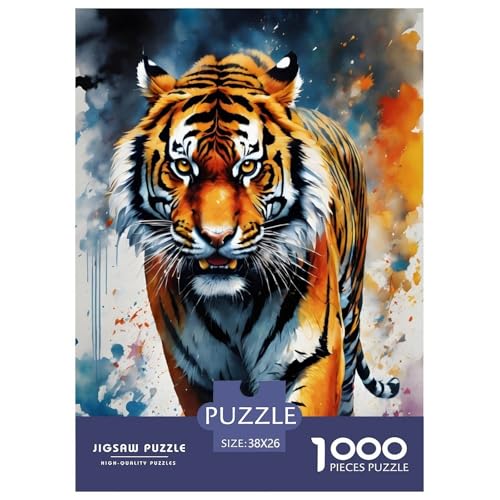 Der dominierende Tiger Puzzle 1000 Teile Für Erwachsene Und Kinder interessant Erwachsenenpuzzle Geschicklichkeitsspiel Weihnachtspuzzle 38x26cm/1000pcs von PHQAZWSXE