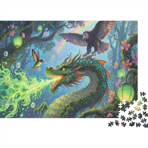 Drache 1000 Teile Puzzle Für Die Ganze Familie Tier Impossible Puzzle Geschicklichkeitsspiel Weihnachtspuzzle 1000pcs (75x50cm) von PHQAZWSXE