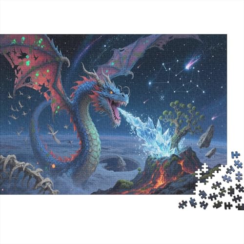 Drache Puzzle 1000 Teile Für Erwachsene Tier Erwachsenenpuzzle Geschicklichkeitsspiel Weihnachtspuzzle 1000pcs (75x50cm) von PHQAZWSXE