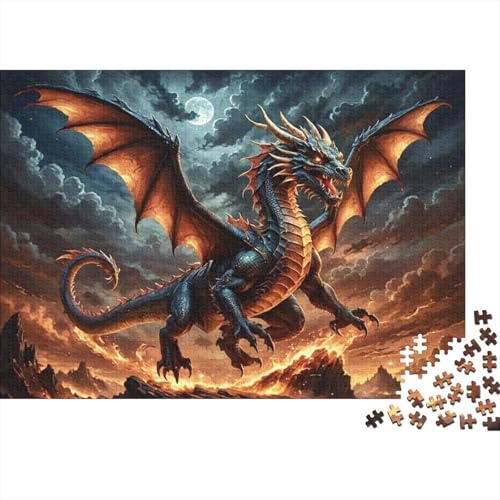 Drachen 1000 Teile Puzzle Für Die Ganze Familie Tiere Impossible Puzzle Geschicklichkeitsspiel Geschenk 1000pcs (75x50cm) von PHQAZWSXE