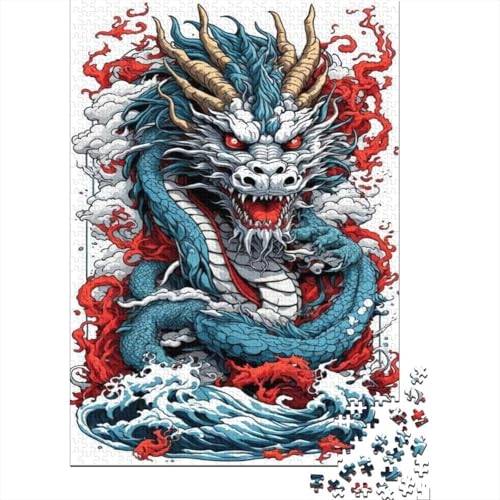 Drachen 1000 Teile Puzzle Für Erwachsene Tier Erwachsenenpuzzle Clevere Rätsel Geschenk 1000pcs (75x50cm) von PHQAZWSXE