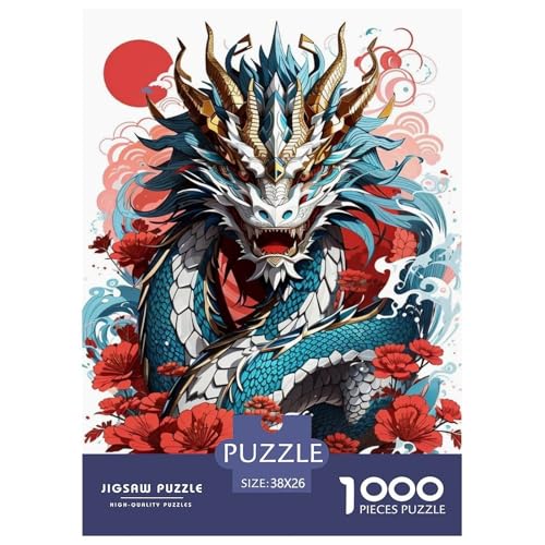 Drachen 1000 Teile Puzzle Für Erwachsene Tiere Impossible Puzzle Clevere Rätsel Weihnachtspuzzle 38x26cm/1000pcs von PHQAZWSXE