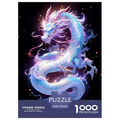 Drachen Puzzle 1000 Teile Für Die Ganze Familie Tier Erwachsenenpuzzle Clevere Rätsel Geschenk 70x50cm/1000pcs von PHQAZWSXE
