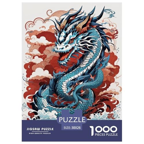 Drachen Puzzle 1000 Teile Für Die Ganze Familie Tiere Impossible Puzzle Geschicklichkeitsspiel Geschenk 38x26cm/1000pcs von PHQAZWSXE