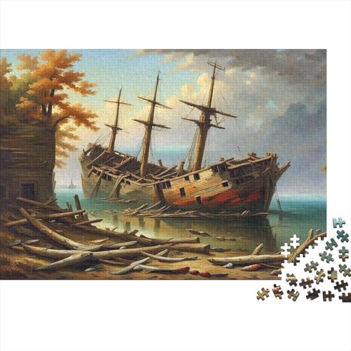EIN abgenutzter Kahn Puzzle 1000 Teile Für Die Ganze Familie interessant Erwachsenenpuzzle Clevere Rätsel Geschenk 1000pcs (75x50cm) von PHQAZWSXE