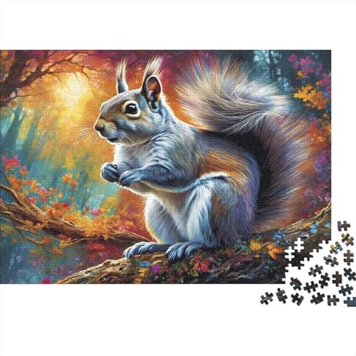 Eichhörnchen 1000 Teile Puzzle Für Die Ganze Familie Tiere Erwachsenenpuzzle Geschicklichkeitsspiel Geschenk 1000pcs (75x50cm) von PHQAZWSXE