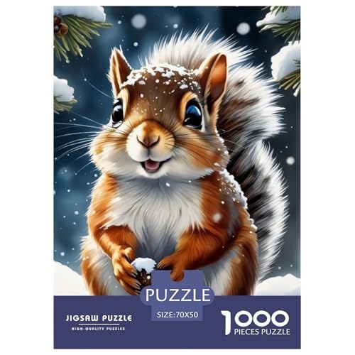 Eichhörnchen 1000 Teile Puzzle Für Erwachsene Tier Erwachsenenpuzzle Clevere Rätsel Weihnachtspuzzle 70x50cm/1000pcs von PHQAZWSXE