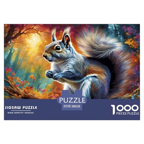 Eichhörnchen 1000 Teile Puzzle Für Erwachsene Und Kinder Tiere Erwachsenenpuzzle Clevere Rätsel Weihnachtspuzzle 38x26cm/1000pcs von PHQAZWSXE