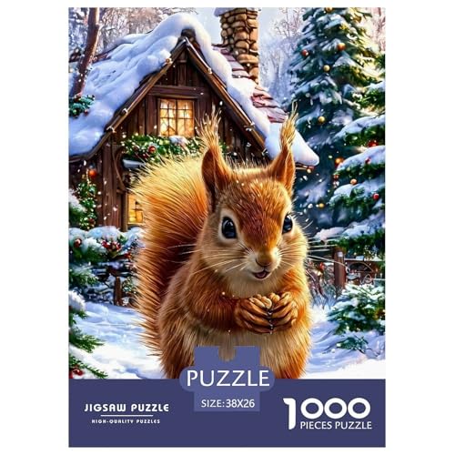 Eichhörnchen Puzzle 1000 Teile Für Erwachsene Und Kinder Tier Erwachsenenpuzzle Geschicklichkeitsspiel Geschenk 38x26cm/1000pcs von PHQAZWSXE
