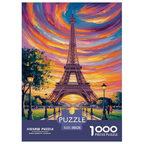 Eiffelturm Puzzle 1000 Teile Für Erwachsene interessant Erwachsenenpuzzle Clevere Rätsel Weihnachtspuzzle 38x26cm/1000pcs von PHQAZWSXE
